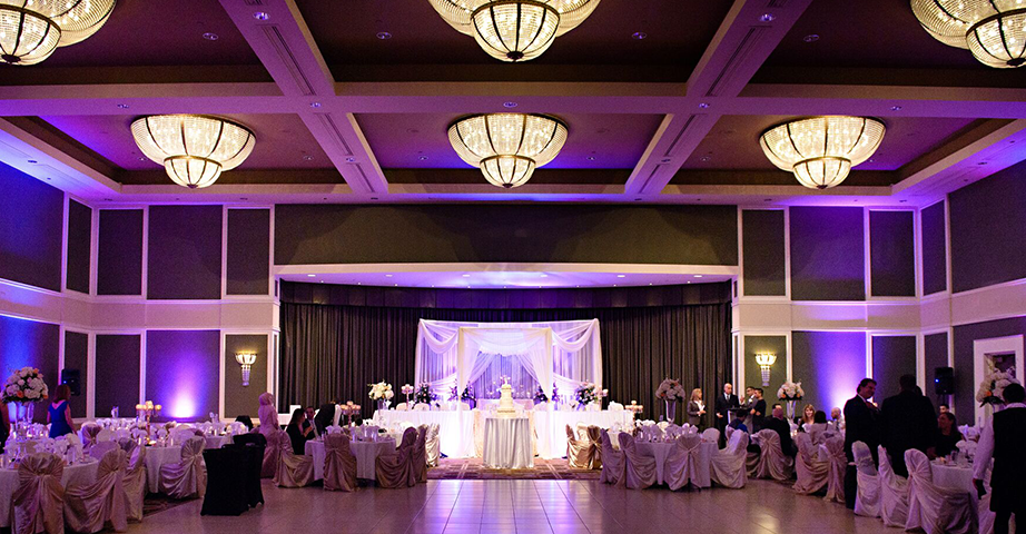 Wedding Reception Setup In Large Ballroom